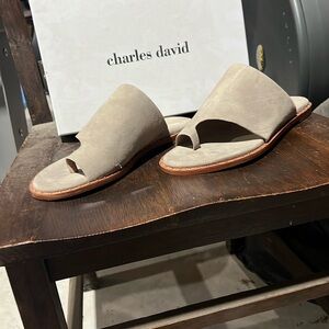 Charles David Gray Slide Sandals